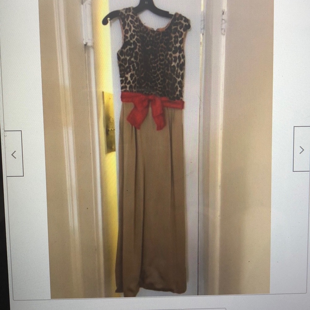 Leopard print and satin vintage gown.